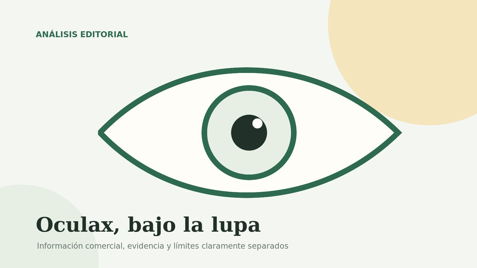 Ilustración editorial abstracta de un ojo para el análisis de Oculax